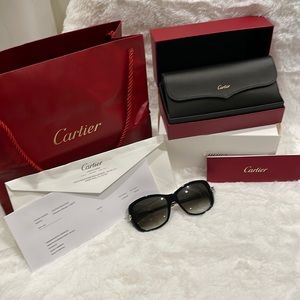 Cartier Panthere Sunglasses in Black with Platinum finish arms - Authentic - EUC